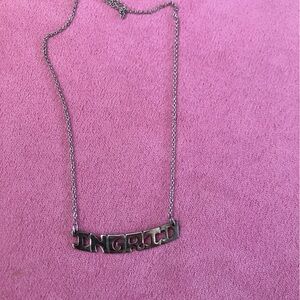 Vintage sterling silver Ingrid nameplate